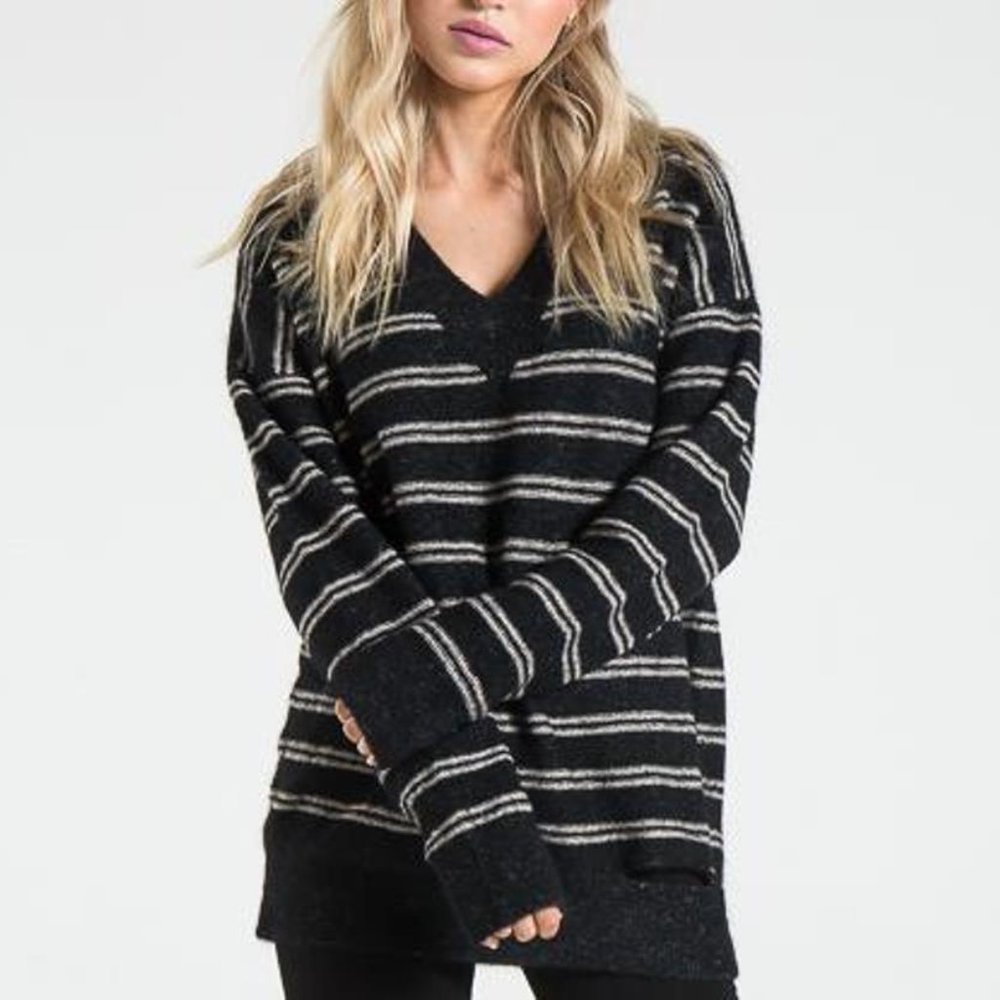 n:PHILANTHROPY Dune V-Neck Stripe Print Sweater